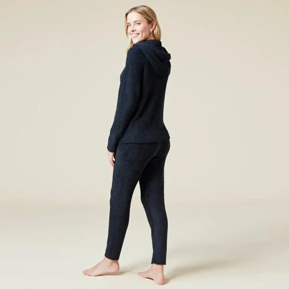 Softies Solid Marshmallow Hoodie Lounge Set, Black, Size XL - Picture 2 of 16